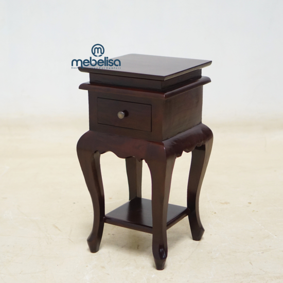 Nakas Meja Telepon Kayu Jati 1 Laci