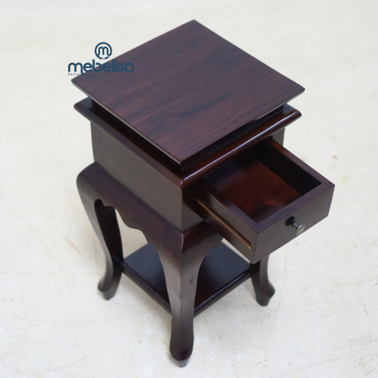 Nakas Meja Telepon Kayu Jati 1 Laci