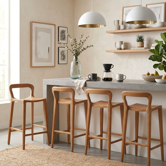 Nala Bar Stool Natural Sleek Comfort