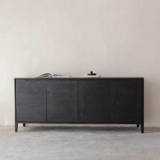 Nero Rustic Reclaimed Teak Sideboard Black