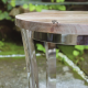 Nexus Side Table Reclaimed Teak Stainless Steel Base