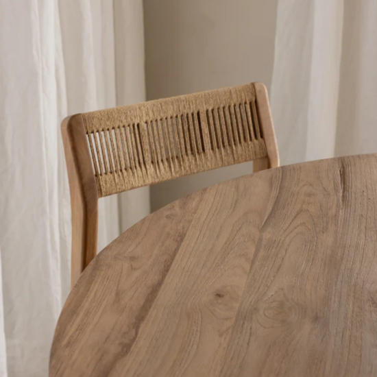 Niash Round Reclaimed Dining Table Set