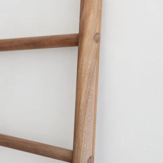 Nobu Towel Ladder Dark Teak Minimalist Organizer