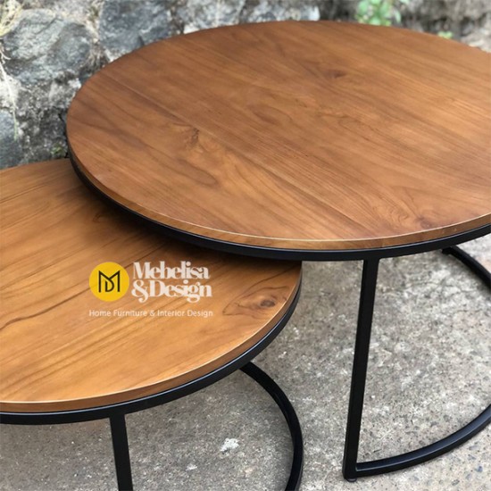 Olive Meja Tamu Besi Susun Industrial Jati Olive Meja Tamu Besi Susun Industrial Jati