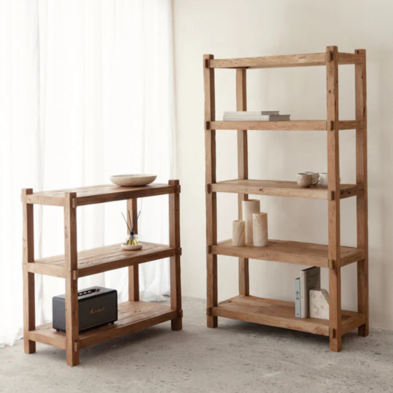 Open Frame Reclaimed Teak Bookshelf