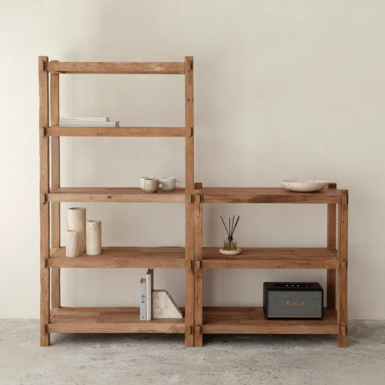 Open Frame Reclaimed Teak Bookshelf