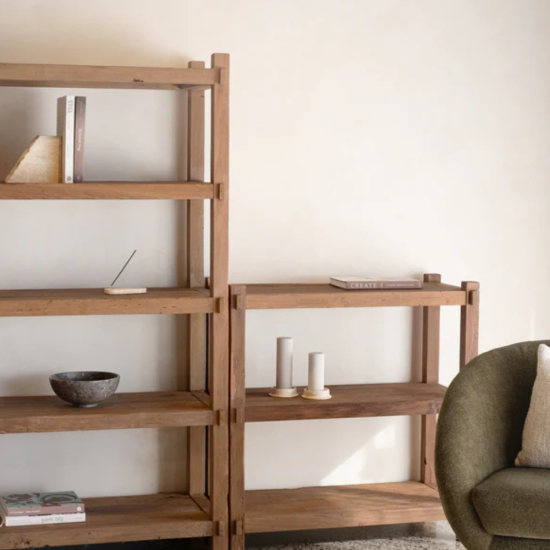 Open Frame Reclaimed Teak Bookshelf