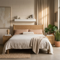 Orla Woven Reclaimed Teak Bed Frame