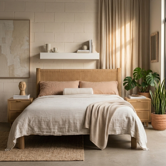 Orla Woven Reclaimed Teak Bed Frame