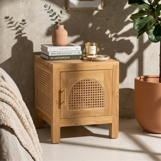Osaka Rattan Arch Bedside