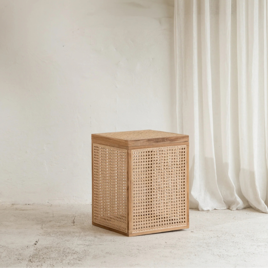 Padini Rattan Side Table with Storage