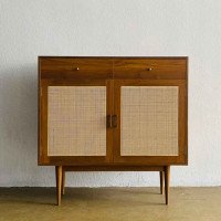 Panna Shoe Cabinet Bufet Lemari Sepatu Retro Kombinasi Rotan