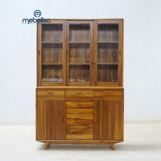 Rak Bufet Pajangan Minimalis Retro Jati Jepara