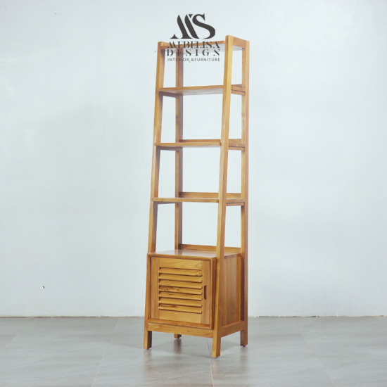 Rak Buku dan Pajangan Serbaguna Minimalis Kayu Jati