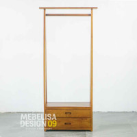 Rak Gantungan Pakaian Minimalis Kayu Jati