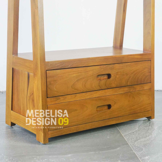 Rak Gantungan Pakaian Minimalis Kayu Jati