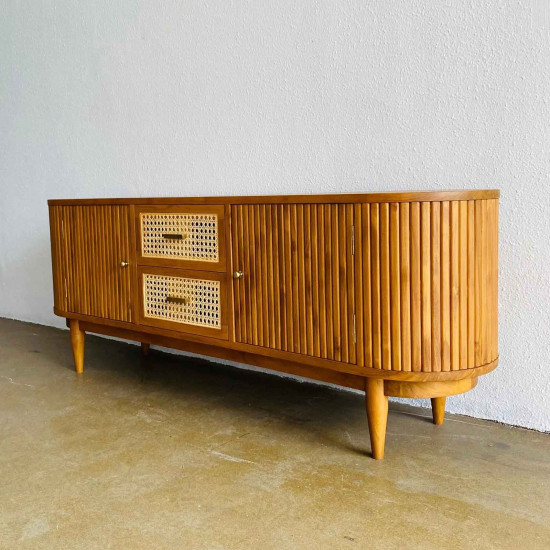 Raya TV Console Meja TV Bufet Kabinet Ruang Tamu Retro