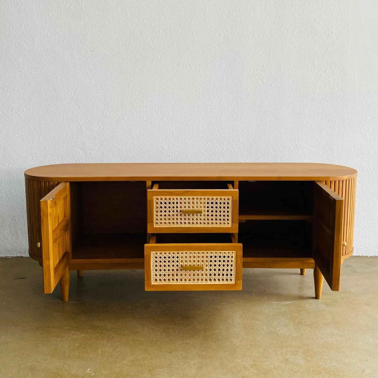 Raya TV Console Meja TV Bufet Kabinet Ruang Tamu Retro