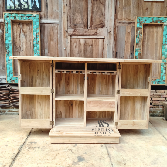 Reclaimed Teak Compact Bar Cabinet