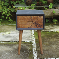 Reclaimed Teak Mid-Century Modern Nightstand 1 Drawers