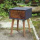 Reclaimed Teak Mid-Century Modern Nightstand 1 Drawers