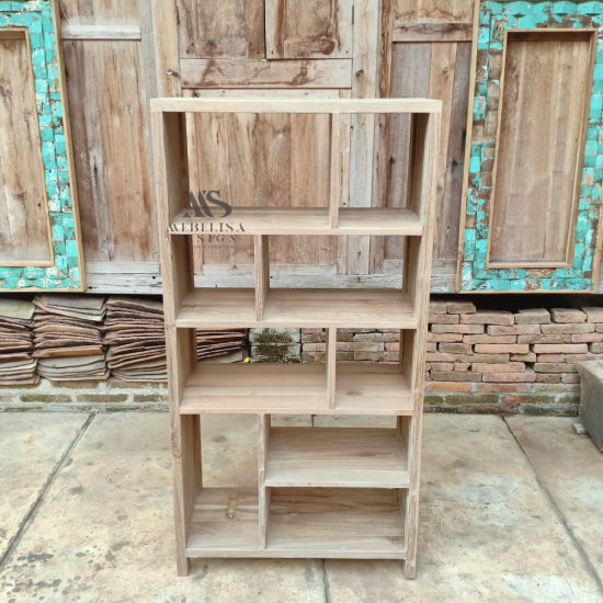 Reclaimed Teak Modular Display Book Shelf