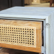Reclaimed Teak Rattan Two-Drawer Nightstand