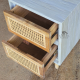 Reclaimed Teak Rattan Two-Drawer Nightstand