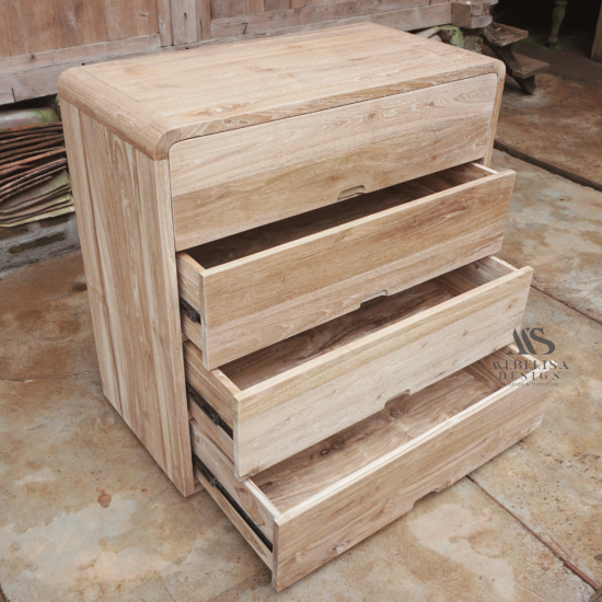 Reclaimed Teak Wood 4-Drawer Dresser
