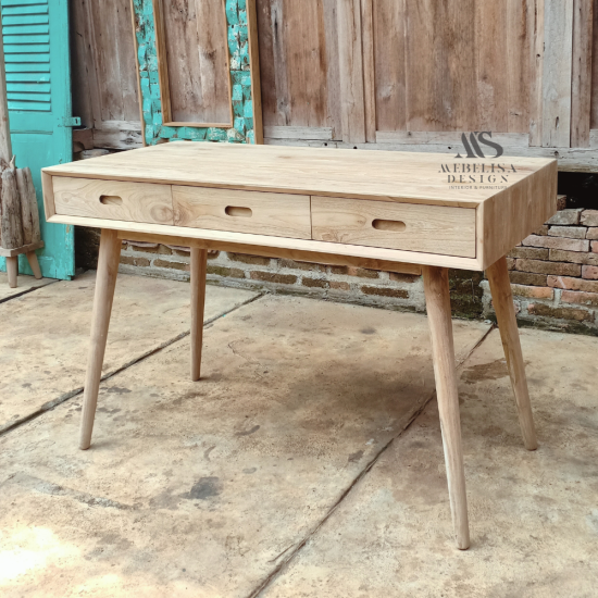 Reclaimed Teak Wood Retro Writing Table