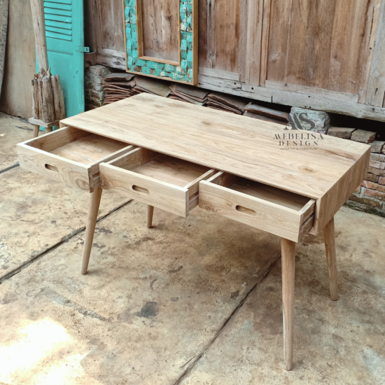 Reclaimed Teak Wood Retro Writing Table