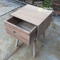 Recycled Teak Mid-Century Bedside Table 1 Drawer Recycled Teak Mid-Century Bedside Table 1 Drawer