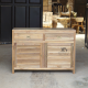 Recycled Teak Wood Louver Cabinet 2 Drawer