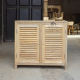 Recycled Teak Wood Louver Storage Cabinet
