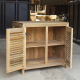 Recycled Teak Wood Louver Storage Cabinet