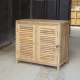 Recycled Teak Wood Louver Storage Cabinet
