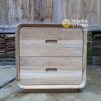 Recycled Teak Wood Vintage Bedside Table 2 Drawers Recycled Teak Wood Vintage Bedside Table 2 Drawers