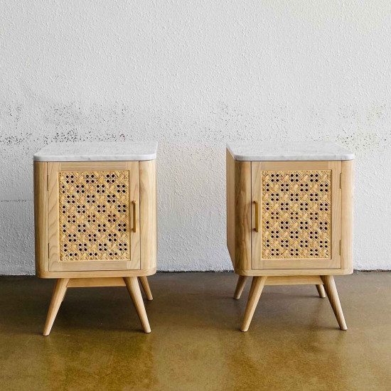 Riska Bedside Nakas Retro Top Marmer