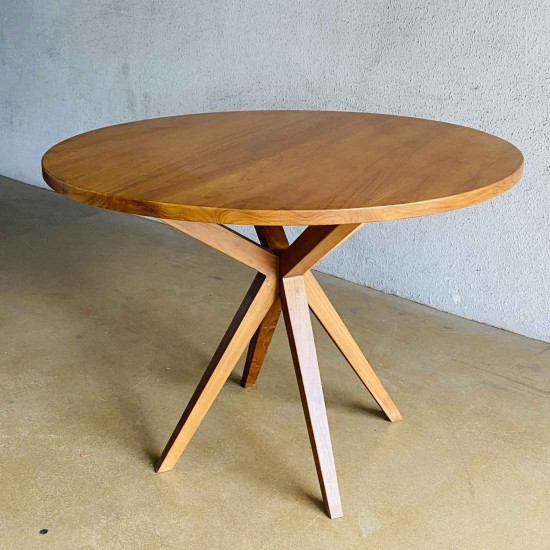 Rocca Dining Table Meja Makan Bundar Kayu Jati
