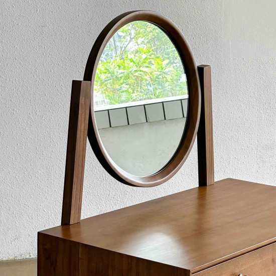 Rosa Dressing Table Meja Rias Cermin Bundar Kayu Jati