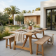 Rosebone Dining Table Set Bench Natural Teak