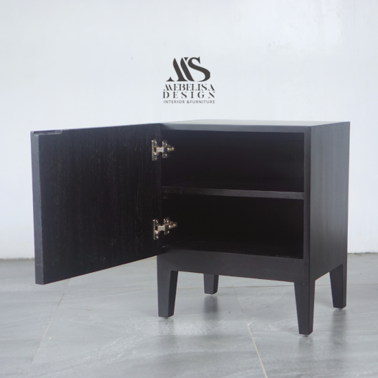 Sahil Meja Nakas Bedside Scandinavian Modern Black Finish