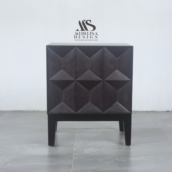 Sahil Meja Nakas Bedside Scandinavian Modern Black Finish