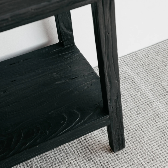 Sara Reclaimed Teak Console Black Rustic