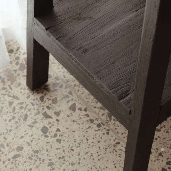Scandi Black Reclaimed Teak Console Table