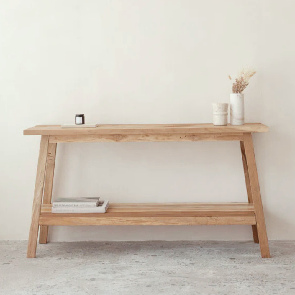 Scandi Rustic Reclaimed Teak Console Table