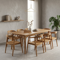Scandinavian Kursi Makan Set 8 Kursi Cotland