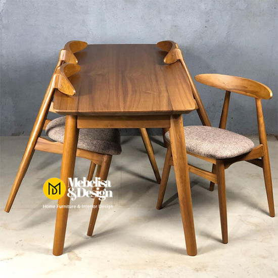 Set Kursi Meja Makan 4K Retro Jati