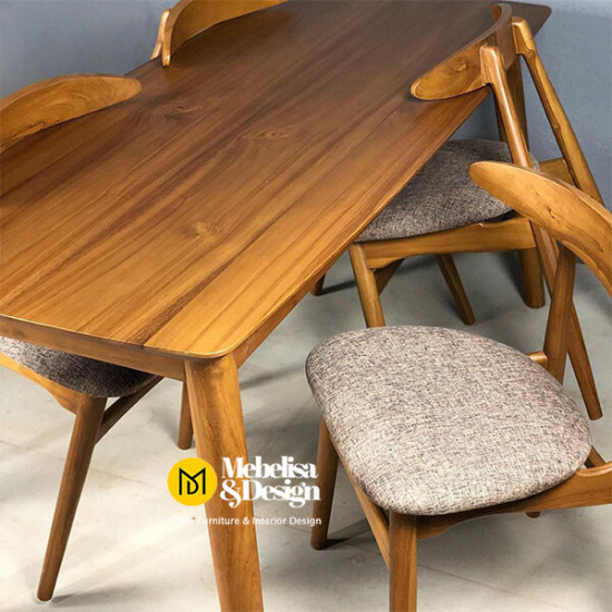 Set Kursi Meja Makan 4K Retro Jati