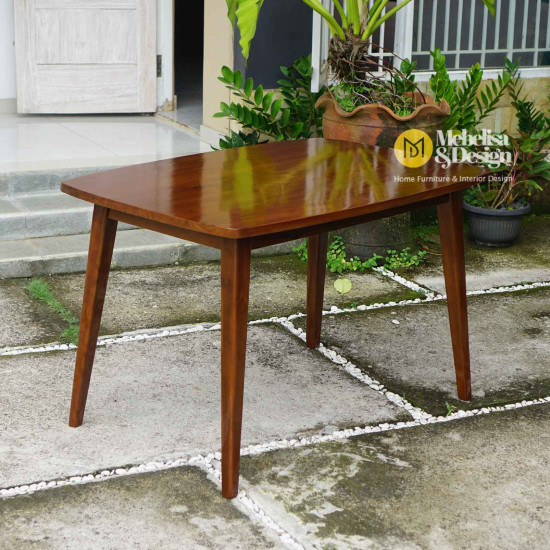 Set Meja Bangku Makan Minimalis Japandi Kayu Jati